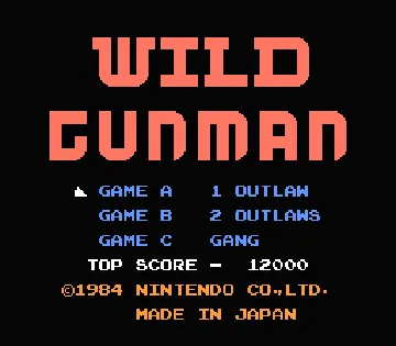 Wild Gunman (Japan, USA) (En) screen shot title